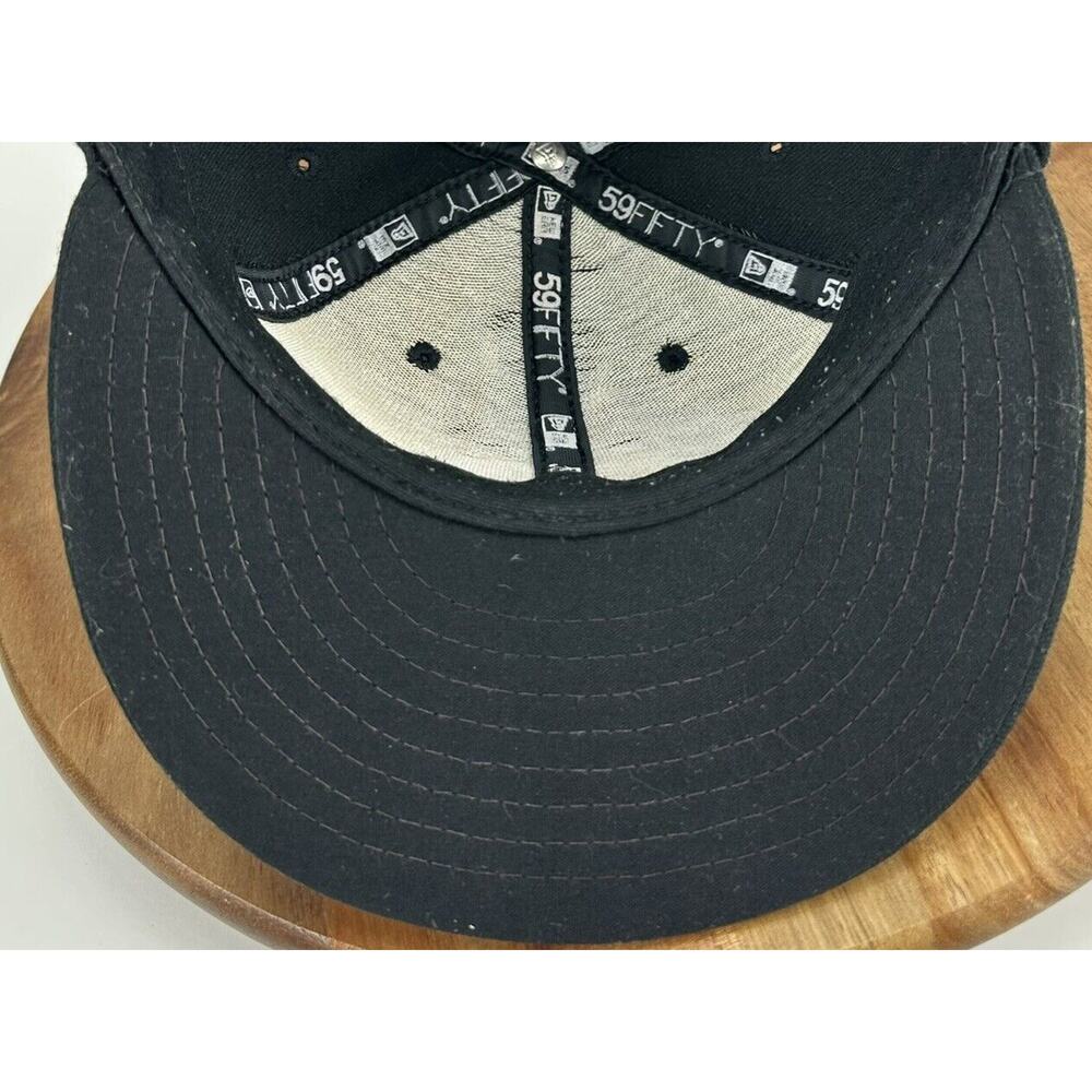 New Era 59Fifty Miami‎ Marlins Black MLB Fitted Hat Cap 7 1/8 Baseball Flat Bill - Picture 7 of 7